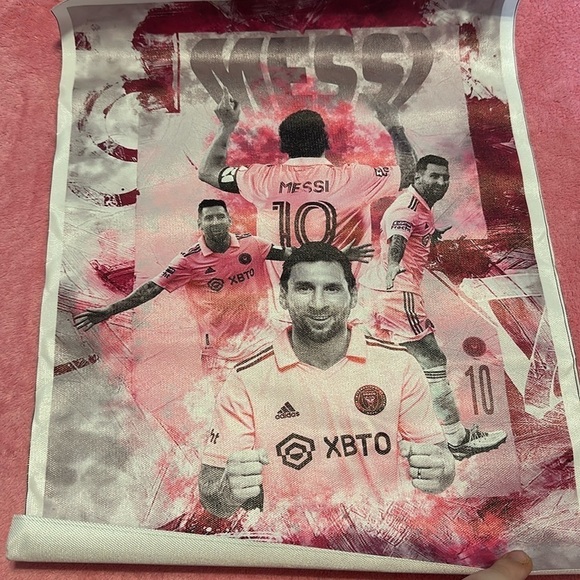 Other - Lionel Messi 13x16 White & Pink Soccer Poster